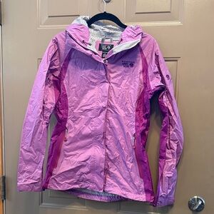 Mountain Hardwear Pink Purple Hooded Lightweight Rain Jacket